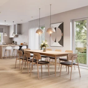 Moderne Fenster in einem großen Essbereich