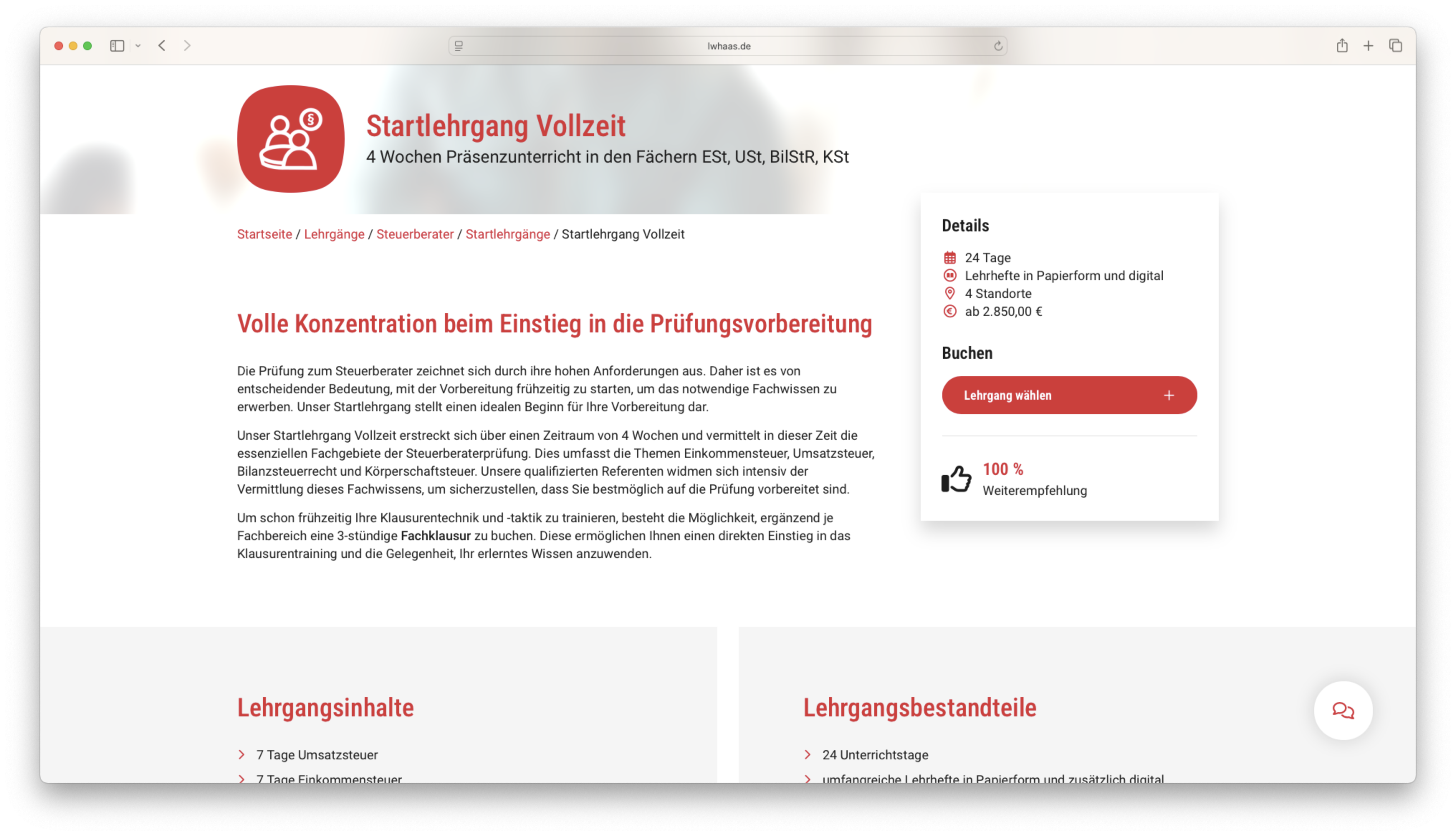 Screenshot der neuen Website 03