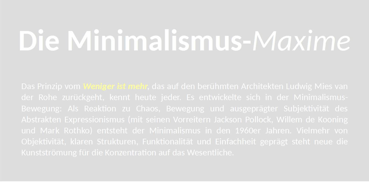Minimalistisches Webdesign mittels Typographie